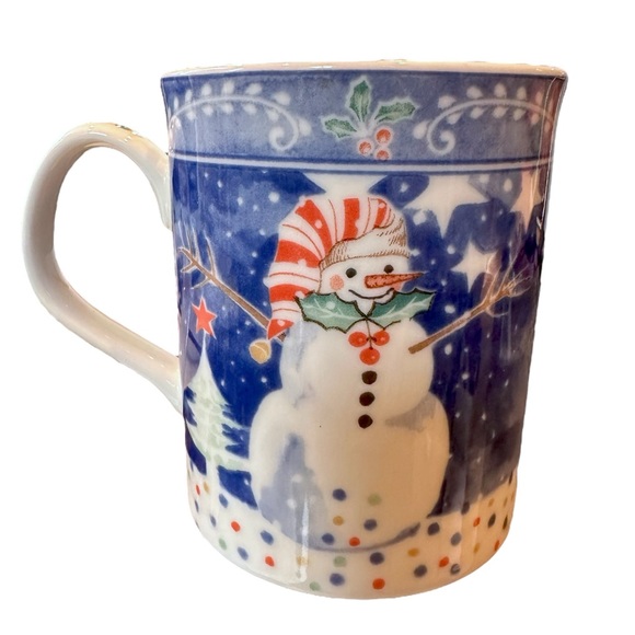 Set of 4 Noritake Epoch Mr Snowman Christmas Winter Holiday Mugs Coffee Cups - Picture 13 of 16